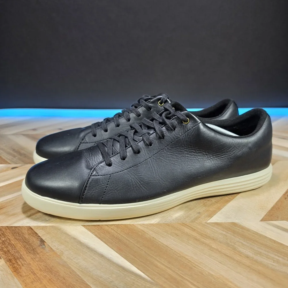 Cole Haan Grand Crosscourt II Men's 13 W Black Leather C27974 Casual Sneakers